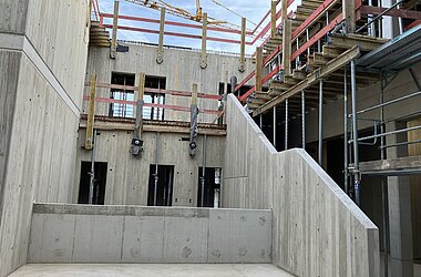 Baufortschritt im Innenhof