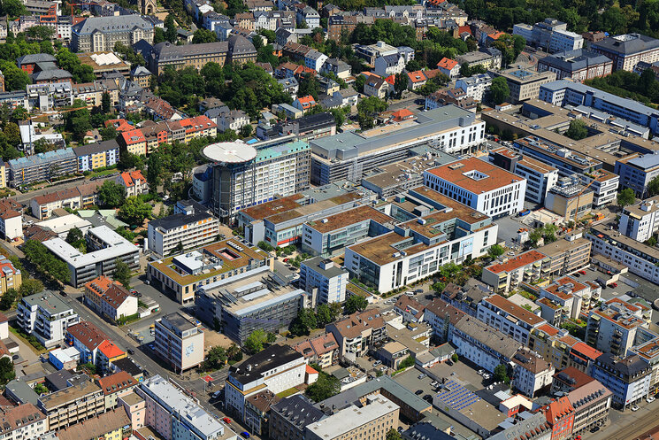 Luftbild Stadt Hubschrauberlandeplatz