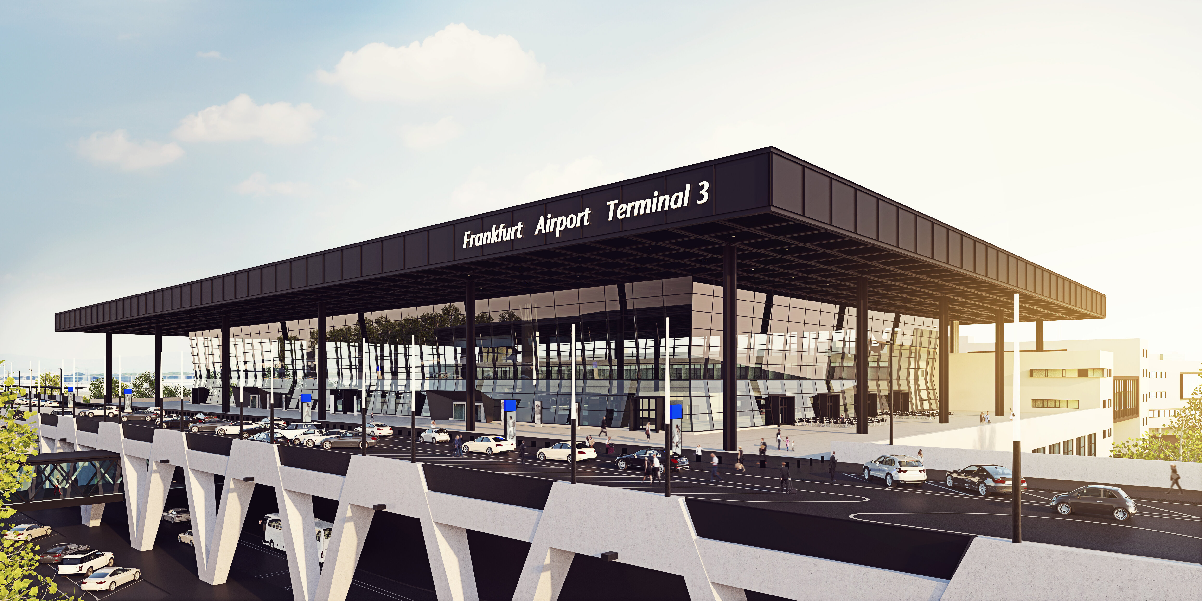 Außenansicht Terminal 3 Flughafen Frankfurt