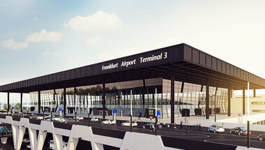 Außenansicht Terminal 3 Flughafen Frankfurt