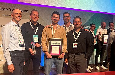 Von links nach rechts: Martin Krausmann (ARC-GREENLAB), Fabian Götzel (ARC-GREENLAB), Maximilian Focke (GI-CONSULT) Heiko Kube (GI-CONSULT), Kay Franke (KREBS+KIEFER)