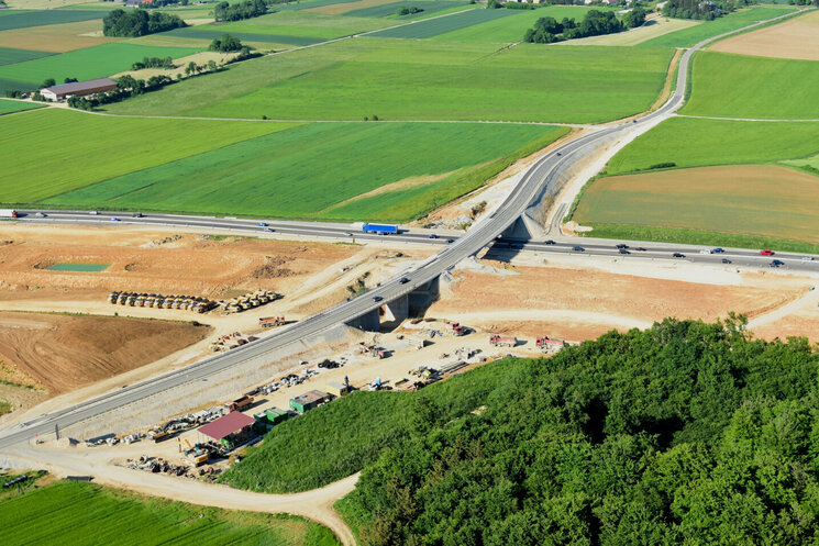 Luftbildaufnahme Autobahn