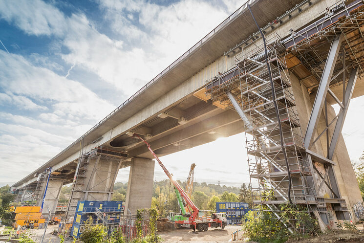 Brücke im Bauzustand
