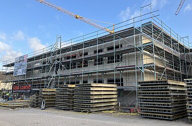 Baufortschritt am Hauptgebäude