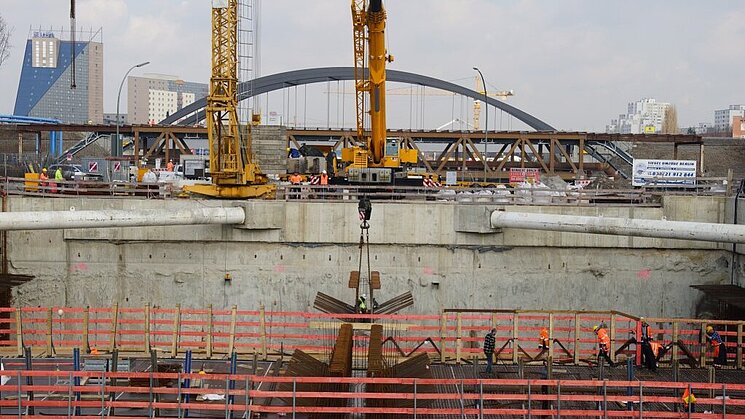 Arbeiten im innerstädtischen Bereich Baustelle
