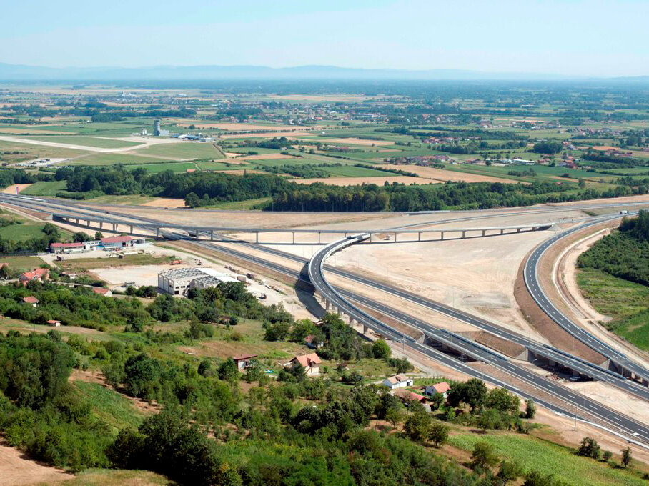 Luftbild der Autobahn