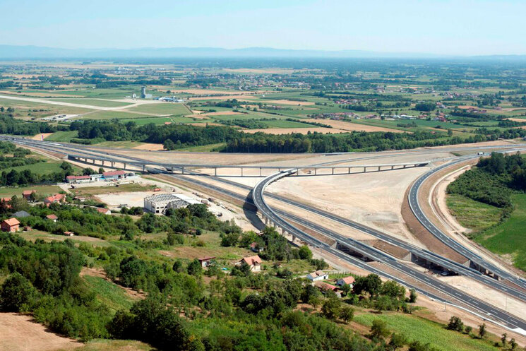 Luftbild der Autobahn