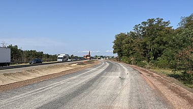 Provisorium Ost am Autobahnkreuz Darmstadt kurz vor der Verkehrsfreigabe. © KREBS+KIEFER