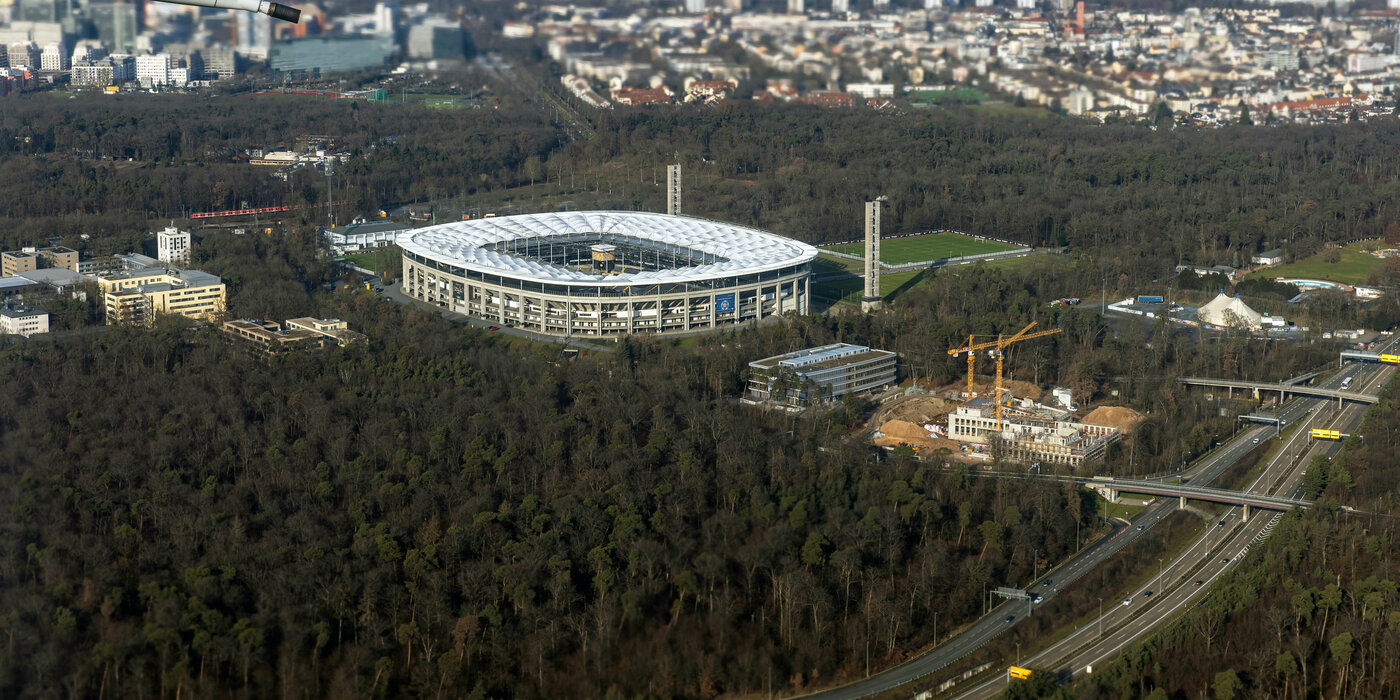 Luftbild Fußballstadion