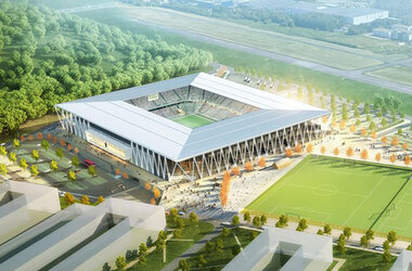 Visualisierung Stadion im Wolfswinkel Freiburg © HHP Architekten