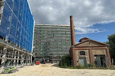 Neubauten neben dem denkmalgeschützten Kesselhaus © KREBS+KIEFER