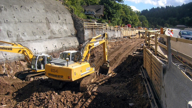 Branichtunnel Schriesheim Bauzustand Bauzustand Tunnel Grube