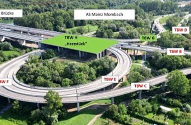 Planungsbereich mit den Bauwerken © Autobahn GmbH