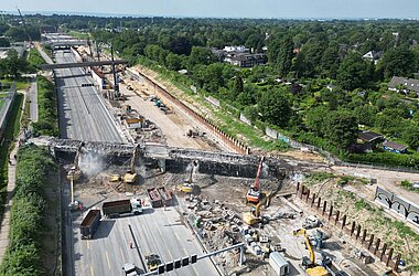 Abbruch Überführung © ARGE A7 Tunnel Altona
